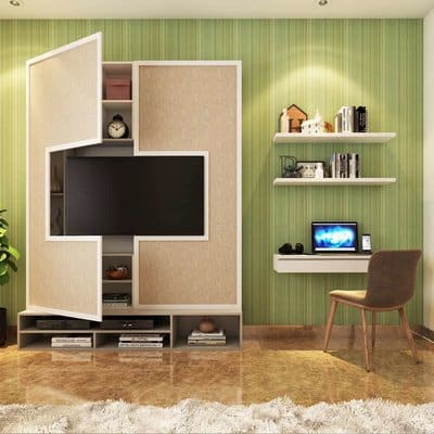 TV unit with a hidden storage used by best interior designers in Mysore.