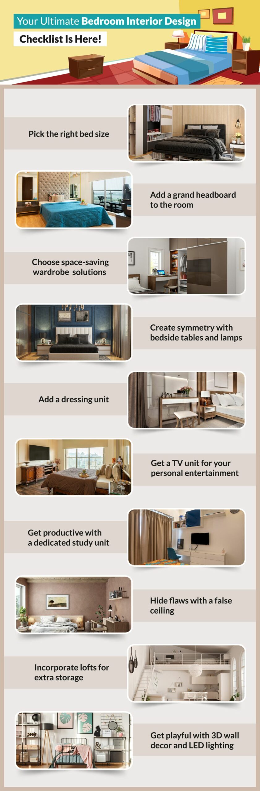 Ultimate bedroom interior design checklist