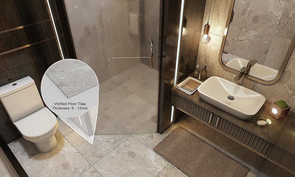 Best laminate flooring for bathroom vitrified tiles with layer of glass that gives it a sleek finish