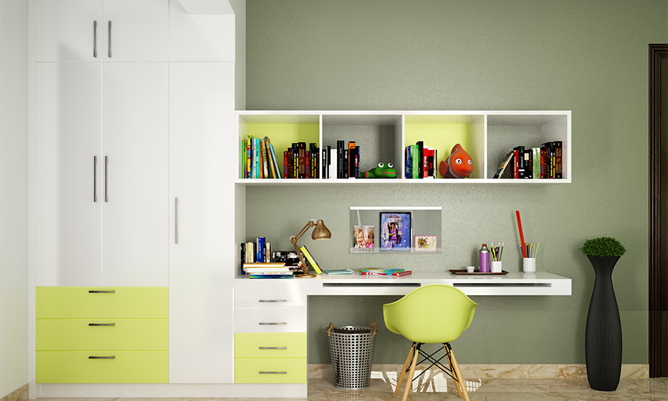wall mounted study table with storage design for your home