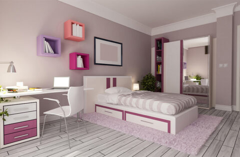 Wall shelves design for bedroom