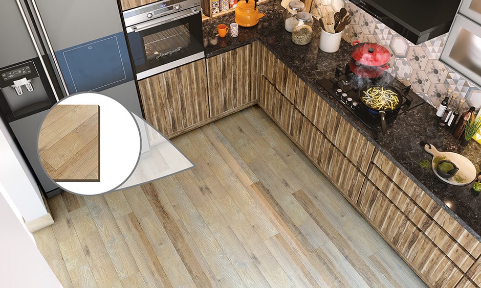 Different types of materials for kitchen flooring is wood panelling